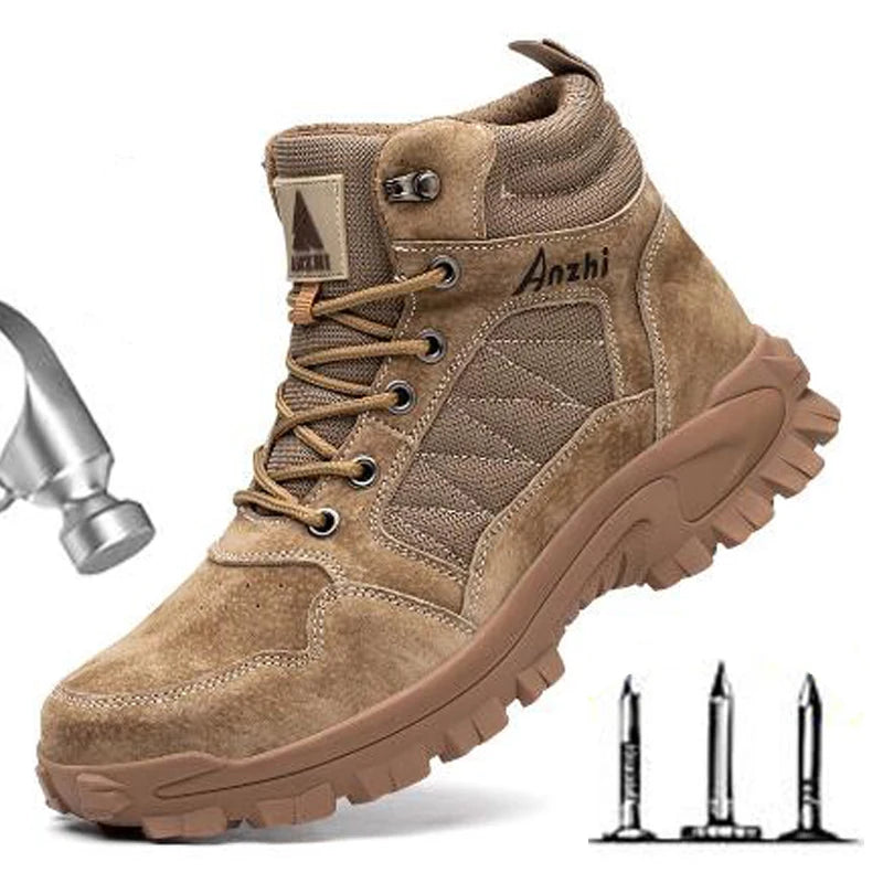 Vinter Arbeidssko Sikkerhetsstøvler Anti-smell Anti-stikk Arbeidssko Sneakers Stålhette Sko for Menn Uknuselige Arbeidstøvler